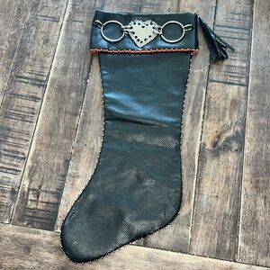 Harley Davidson Black Faux Leather Christmas Stocking